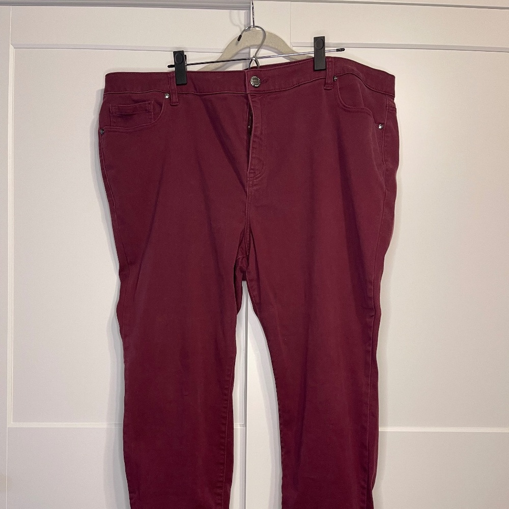 Lane Bryant Burgundy Stretch Skinny Jean